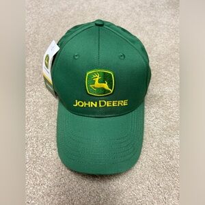 John Deere baseball cap hat green yellow embroidered logo snap back adjustable